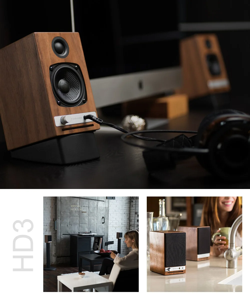 Audioengine HD3 wireless主動式立體聲藍牙書架喇叭 - 黑色款