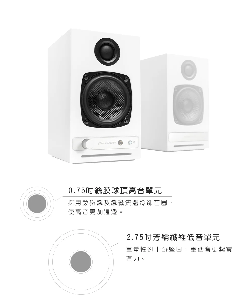 Audioengine HD3 wireless主動式立體聲藍牙書架喇叭 - 胡桃木款