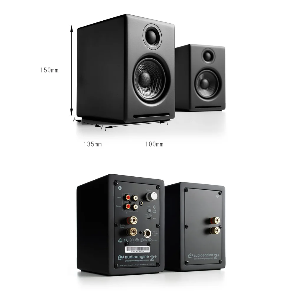 Audioengine A2+ 2025升級版 主動式立體聲藍牙書架喇叭  （黑色款）